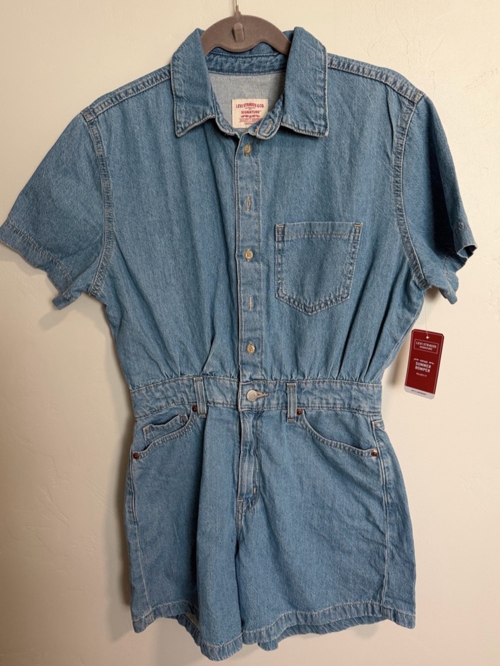 Levi’s Romper Denim Short Sleeve Shorts - NWT